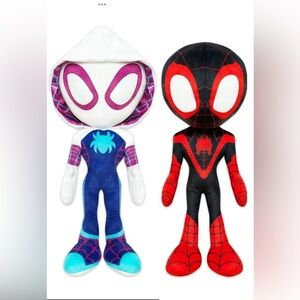 Superhero Duo Plush Toy Set - Black, Red, Blue, Purple